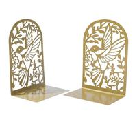 Metal Book End For Shelves Bird Flower Bookends Heavy Duty End Stopper Slip Resistant For Shelves Hummingbird
