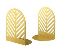 Metal Book Ends for Home Office - Decorative Leaf Design Book for Heavy Books - 1 Pair