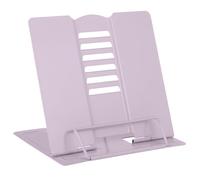 Metal Book Stand, Book Holder, Multifunctional Metal Reading Rack Adjustable Angle Portable Recipe Document Music Book Stands Holders for Office School Library Home (Purple)