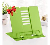 Metal Book Stand Reading Book Holder Lightweight Cook Book Stands Portable Textbook Holders Adjustable Recipe Document Stand Tablet Music Book Stands&Holders(Green)