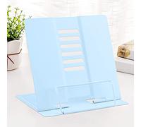 Metal Book Stand Reading Book Holder Lightweight Cook Book Stands Portable Textbook Holders Adjustable Recipe Document Stand Tablet Music Book Stands&Holders (Macaron Blue)