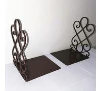 Metal Bookends Creative Wrought Iron Book Stand Telescopic Metal Bookend Book Support Book Splint Finishing Textbook Book Storage, Black