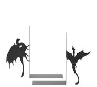 Metal Bookends, Decorative Dragon Book Ends with Rust Proof Spray Paint, Modern Book Stoppers for Securing File and Magazine Home Office Decor
