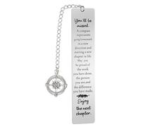 Metal Bookmark Coworker Leaving Gifts for Women Farewell Going Away Goodbye Gifts for Coworkers Compass Bookmark You Will Be Missed Best Retirement Gifts for Coworker Friends Nurse Boss Teacher