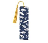 Metal Bookmark for Men Women Novelty Gag Various Sea Fish Pattern Bookmark for Book Lovers Unique Aluminum Alloy Book Marks with Tassel Pendant Craft Book Mark Accessories
