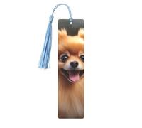 Metal Bookmark for Men Women Pomeranian Dog Book Markers Unique Handmade Book Marks with Tassel Pendant Craft Metal Bookmark for Teachers Birthday Gift