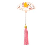Metal Bookmark for Student Retro Folding Fan Shape for Journals | Chinese Style, Smooth Surface, Pattern, Portable Keepsake, Writers and Book Lovers, School Use