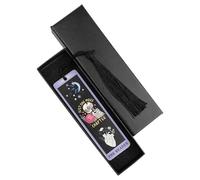 Metal Bookmark for Women Men,Skeleton Tarot Bookmarks with Tassels,Funny Book Mark for Book Lover Halloween Christmas Gifts (Black)