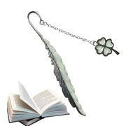 Metal Bookmark - Four Leaf Glow in the Dark Bookmark Elegant Reading Supplies Vintage Page Marker | Perfect for Bookworms