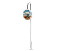Metal Bookmark Gift Vintage Bookmarks Tractor Under Blue and White Clouds Funny Book Marks Stainless Steel Book Mark Personalized Bookmark Reading Accessories for Book Lovers Bookish Bookmate 1.2"