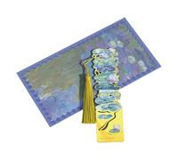 Metal Bookmark Page Marker in Oil Painting with Tassel Book Lovers Art for Giving Shining Flowers
