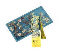 Metal Bookmark Page Marker in Oil Painting with Tassel Book Lovers Art for Giving Shining Flowers