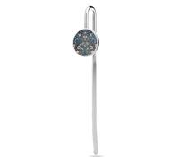 Metal Bookmark Stainless Steel Page Marks Gorgeous Black Flowers Printed Cute Gifts for Book Lovers