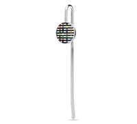 Metal Bookmark Stainless Steel Page Marks Rainbow Polka Dot Stripe Black and White Printed Cute Gifts for Book Lovers