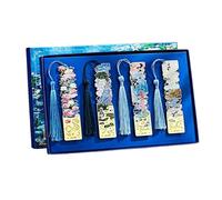Metal Bookmark, Vintage Perforated with 4 Pieces | Artistic Iron Bookmarks | for Book Lovers Reading Learning Classroom School Office Study Room Home Library