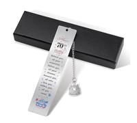 Metal Bookmarks for Women Men Best Friend Husband Wife Grandma Grandpa,Behind You All Your Memories,Before You All Your Dreams,Colored Birthday Book Mark (70th)