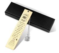 Metal Bookmarks for Women Men Best Friend Husband Wife Grandma Grandpa,Behind You All Your Memories,Before You All Your Dreams,Golden Birthday Book Mark (60th)