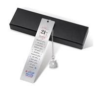 Metal Bookmarks for Women Men Best Friend Husband Wife Grandma Grandpa,Behind You All Your Memories,Before You All Your Dreams,Colored Birthday Book Mark (21th)