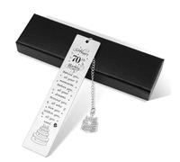 Metal Bookmarks for Women Men Best Friend Husband Wife Grandma Grandpa,Behind You All Your Memories,Before You All Your Dreams,Silver Birthday Book Mark (70th)