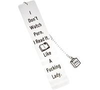 Metal Bookmarks "I Don't Look at P*rn I Read It Like A Damn Lady",Fun Stainless Steel Bookmarks, Fun Bookmarks for Men, Women, Friends,Book Lovers,A Warm Gift for Book Lovers (1)