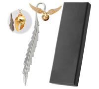 Metal Bookmarks with Gift Box,Bookmark Gift,Magic Feather Bookmarks,Metal Feather Bookmark,Winged Design,Feather Style,Book Accessories for Kids,for Women Men Boys Girls Kids Gift