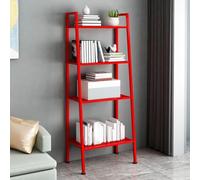 Metal Bookshelf, Modern Floor-to-Ceiling Storage Rack with Rectangular Shelves, Multi-Layer Trapezoidal Bookcase and Flower Stand