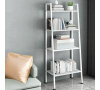 Metal Bookshelf, Modern Floor-to-Ceiling Storage Rack with Rectangular Shelves, Multi-Layer Trapezoidal Bookcase and Flower Stand