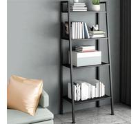 Metal Bookshelf, Modern Floor-to-Ceiling Storage Rack with Rectangular Shelves, Multi-Layer Trapezoidal Bookcase and Flower Stand
