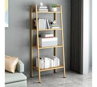 Metal Bookshelf, Modern Floor-to-Ceiling Storage Rack with Rectangular Shelves, Multi-Layer Trapezoidal Bookcase and Flower Stand