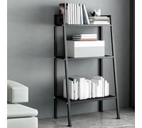 Metal Bookshelf, Modern Floor-to-Ceiling Storage Rack with Rectangular Shelves, Multi-Layer Trapezoidal Bookcase and Flower Stand