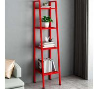 Metal Bookshelf, Modern Floor-to-Ceiling Storage Rack with Rectangular Shelves, Multi-Layer Trapezoidal Bookcase and Flower Stand