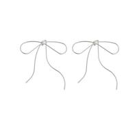 Metal Bow Tassels Drop Earrings For Women 2024 Korean Fashion Bowknot Pendant Studs Ear Rings Earwear Fashion Drop For Women Dangle