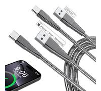 Metal Braided iphone16 USB C Cable, Indestructible Type C Cable 6 FT Durable USB-A to USB-C Charging Cable Heavy Duty Charger Cord Pet Chew Proof Charger Cable for iPhone 15/16,Samsung,PS5, Pixel