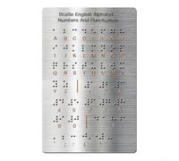 Metal Braille Alphabet Board, Learning Tool With Raised Dots Numbers Punctuation Marks For Visually Impaired Beginners
