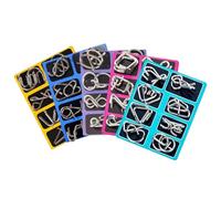 Metal Brain Teaser Puzzles, 5 Set Metal Wire Puzzle Set, Interlocking Metals Wires Logic Game, Intelligence Test Toy Mind Game, Unlock Interlock Games For Boys Girls Adults Challenge Gift