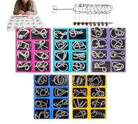 Metal Brain Teaser Puzzles, Educational Mind Test Game Toy, Challenging Metal Ring Puzzle for Kids, Teens, Adults, Home, Office, Travel, Party Favors, Stocking Stuffers, Fun Learning, Brain Challenge