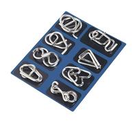 Metal Brain Teaser Puzzles,Metal Brain Teaser Puzzles Ring Disentanglement Set Logic Classical Mini Metal Puzzles,Ideal Intelligence Toys Gifts for Kids And Adults (Blue)