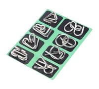 Metal Brain Teaser Puzzles,Metal Brain Teaser Puzzles Ring Disentanglement Set Logic Classical Mini Metal Puzzles,Ideal Intelligence Toys Gifts for Kids And Adults (Green)