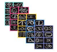 Metal Brain Teaser Puzzles Physics Mind, Montessoris Metal Puzzles, Metals Unlocking Puzzle Set, 40 Pieces 3DPuzzle Ring Disentanglement Set, Educational Party Favor Challenge