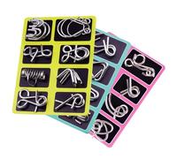 Metal Brain Teaser Puzzles Ring Educational Toys, Brain Teaser Wire Puzzle Game with Pouch For Party Favor Challenge (A+B+D)