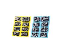 Metal Brain Teaser Puzzles Ring, Interlocking Challenge Puzzle Toy, Chinese Traditional IQ Game for Adults Party Favor Travel Thinking Toy, Conversation Starter Gift (Multicolor-A)