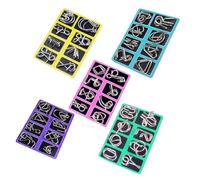 Metal Brain Teaser Puzzles Ring, Interlocking Challenge Puzzle Toy, Chinese Traditional IQ Game for Adults Party Favor Travel Thinking Toy, Conversation Starter Gift (Multicolor-F)