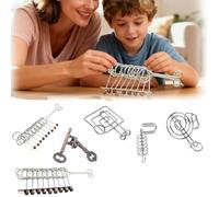 Metal Brain Teasers Puzzles,Challenging 3D Mind Games,Physics Mechanical Ring Set,3D Highly Difficult Adult Puzzle,Metal Puzzles Solving,Fidget Toys Family Games Party Favor