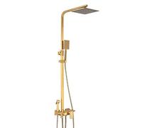 Metal Brass Gold Brushed Bathroom Set Wall-mounted Handheld Set Bidet Booster Nozzle Faucet European Square Top Spray 4 Function Beautiful practical