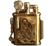 Metal Brass Paraffin Lighter, Classic Auto Pop-up Punk Lighter, Refillable Old Fashioned Retro Gift for Men, Nostalgic Design