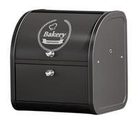 Metal Bread Box, 12 x 10 x 13" Flip Top 2-tier Bread Box, High Capacity Breadbox, Breadbox for Kitchen Countertop, Black Container to Suit Farmhouse Kitchen Decor