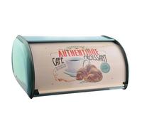 Metal Bread Box Pan Storage Bread Box Roll Top Lie Body is closely integrated with box body, stain proof, skid-proof and has ventilation holes on the back of the bread box Dopan Bin