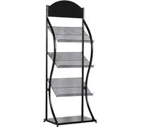 Metal BrochureStand MultiPurpose Magazine Rack for Office & Waiting Room Portable Sk Black Design for Easy Access
