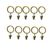 Metal Bronze Curtain Pole Rings with Clips 28mm Large Curtain Rings Curtain Rods Hanging Ring with Clip Curtain Pole Ring and Clips Pack of 20.