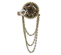 Metal Brooch Collar Pins Steampunk Gears Vintage Hair Clip Lapel Pin Suit Coat Breastpin For Women Men Accessory Steampunk Gothics Metal Tassels Chain Brooch Pins Hair Clip For Women Costume Dress Men